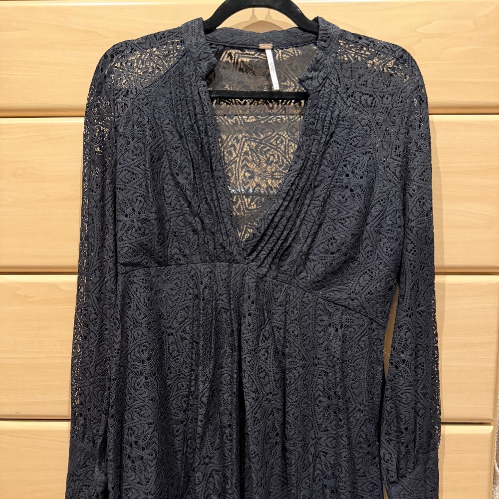 Free People Black Lace Dress